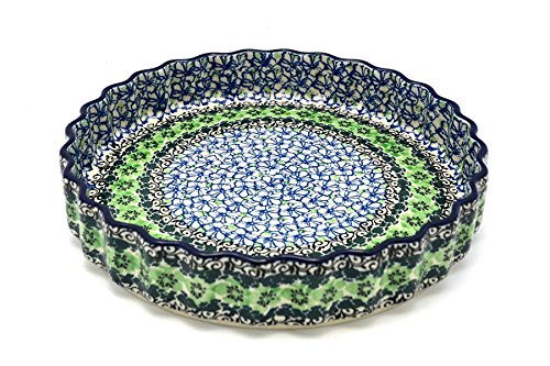 Click Here to See More Images Polish Pottery Baker - Fluted Quiche - Large (9