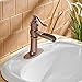 BWE Waterfall Bathroom Faucet Single Handle One Hole Sink Faucet Supply Hose Included Lavatory Deck Mount Copper