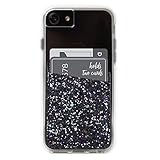 Case-Mate - Stick On Credit Card Wallet - POCKETS - Ultra-slim Card Holder - Universal fit - Apple – iPhone – Samsung – Galaxy - and more –  Black Iridescent Glitter
