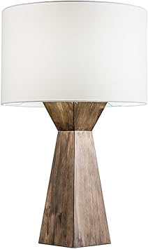 geometric wood table lamp