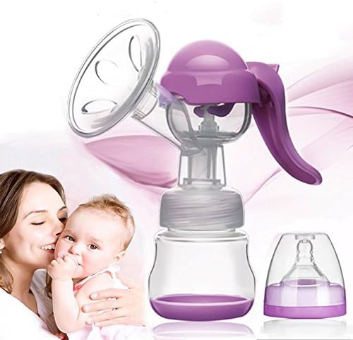 Manual Breast Pump with Lid for Baby Breast Feeding 100% Food Grade BPA-Free Milk Collector