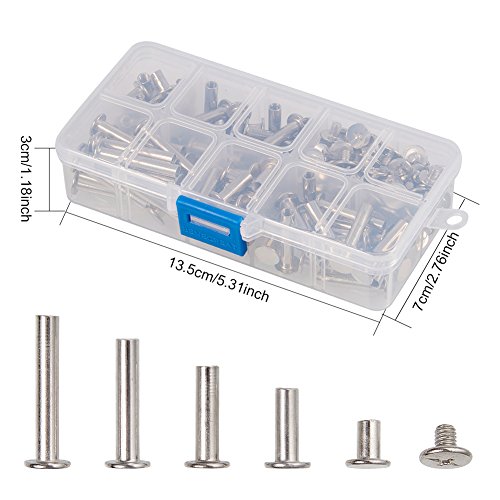 image for INCREWAY 5mm x 8/15/20/25/30mm Nickel Plated Binding Chicago Screw Pos