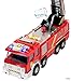 Memtes® Electric Fire Truck Toy with Lights and Sirens Sounds, Extending Ladder and Water Pump Hose to Shoot Water, Bump and Go Action