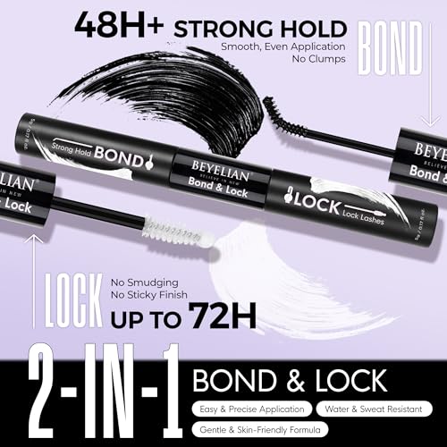 BEYELIAN Cluster Lashes Kit 608Pcs Lash Clusters with Glue and Remover and Lash Tweezer, Volume Clusters Lash Book Kit D Curl Eyelash Extensions for DIY at Home 8-16mm (60D+80D+100D+120D)
