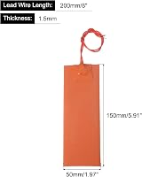 sourcing map 12V 20W Silicone Heating Pad 150x50mm Flexible Heater Mat Constant view 2