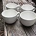 Large Grand Ceramic White Mugs for Cappuccino, Coffee, Latte, Cereal, Ice Cream, Etc., Set of 4, White, 22oz