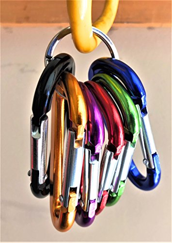 image for Keychain Carabiner Clip Vibrant Assorted Color 6 pcs Pack, Spring load