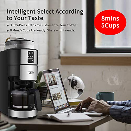 10Cup Drip Coffee Maker, Grind and Brew Automatic Coffee Machine with