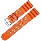 Narako Silicone Curved Line Watch Bands 20mm 22mm Quick Release Replacement Rubber Sport Watch Straps for Diving Watches