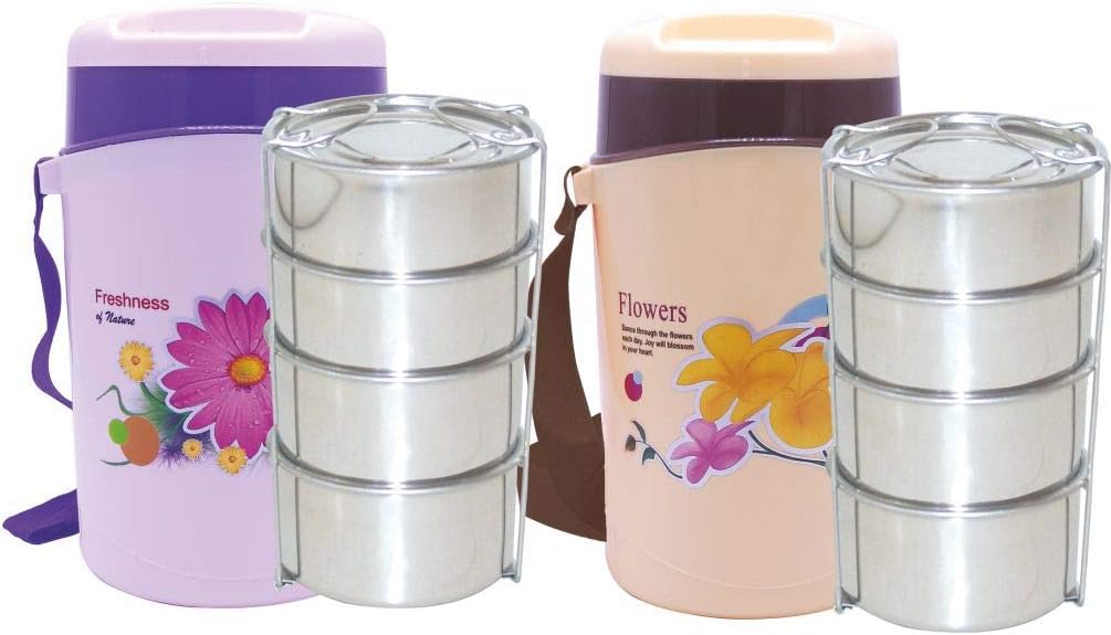 Buy Wonder Hotline 4 Insulated Office Lunch Box with Stainless Steel Containers, 2 Pc Lunch Box