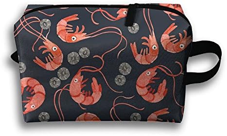Unique Design Red Shrimps Receive Bag Hand Cosmetic Bag Makeup Bag Sewing Kit Medicine Bag 600D Plain Oxford Cloth Length 25.5 Width 12.5 Height 16cm.