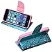 iPhone 5C Case, iPhone 5C Case Wallet, iYCK Premium PU Leather Flip Folio Carrying Magnetic Closure Protective Shell Wallet Case Cover for iPhone 5C with Kickstand Stand - Plum Blossom
