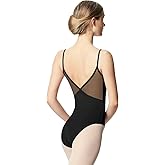 Tegmk Women Camisole Ballet Leotards for Dance Gymnastics Outfits Drawstring, Full Front Lining