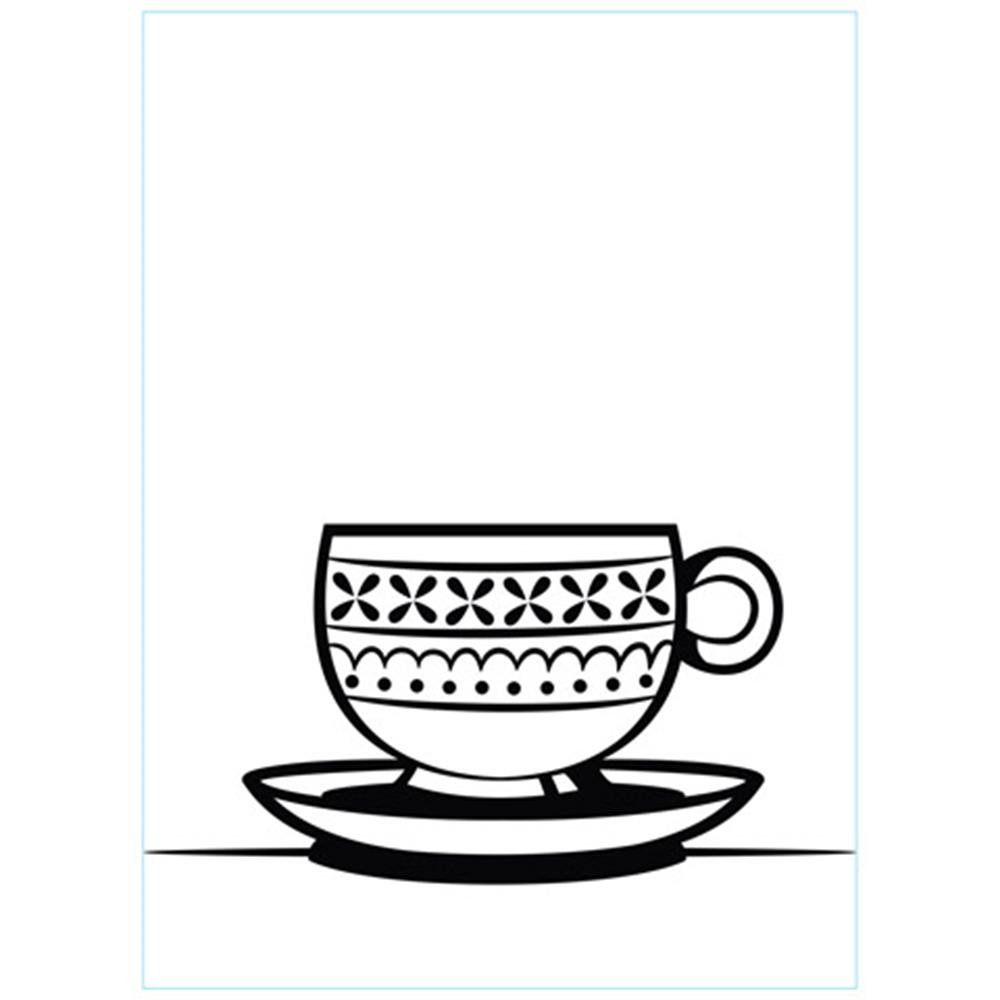 Darice Embossing Folder Teacup and Saucer, Acrylic, Clear/White, 4.25-Inch x 5.75-Inch/ 3-Piece