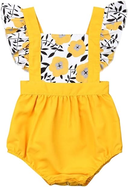 sunflower baby romper