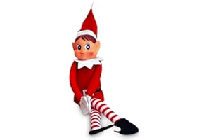Quebec Christmas Mischief Makers: Naughty Santa’s Little Helper with Soft Body, Vinyl face & Hook and Loop Grip–Fun Christmas elf for Family Play (elf Girl)