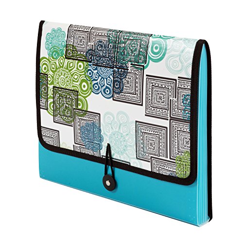 DocIt Modern Morocco 7 Pocket Expanding File Folder for Letter Size Document Storage, Fits Standard File Drawers, Blue (00929-BL) - Thumbnail 4