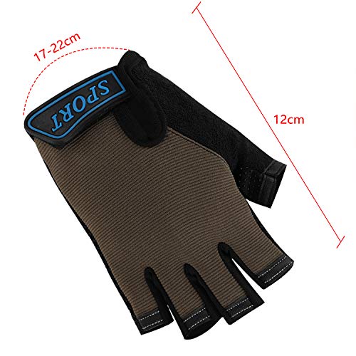 Half Finger Cycling Gloves Outdoor Adjustable Sport Bicycle Gloves Gel Padded Mountain Road Bike Riding Gloves Shock-Absorbing Breathable Anti Slip Summer Mitten for Kids (Black 1)