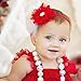 Habibee 2 Packs Baby Girls Headbands Christmas Hair Bows Bands for Girl Feather and Flower Hair Accesories