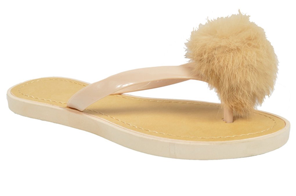 pom pom jelly sandals