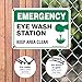 Eye Wash Station Signs, Emergency Sign, 10x7 Rust Free Aluminum, Weather/Fade Resistant, Easy Mounting, Indoor/Outdoor Use, Made in USA