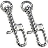 QAVBFA 2 PCS Swivel Bolt Snap Diving Clips &ndash; Premium Stainless Steel Single Ended Snap Hooks Buckle for Pet Leash, Scuba Diving, and More (2PCS-84mm)