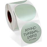 Pelikus Thermal Labels for Packaging, Small Business, Color Coding (Sage Green, 2" Round)