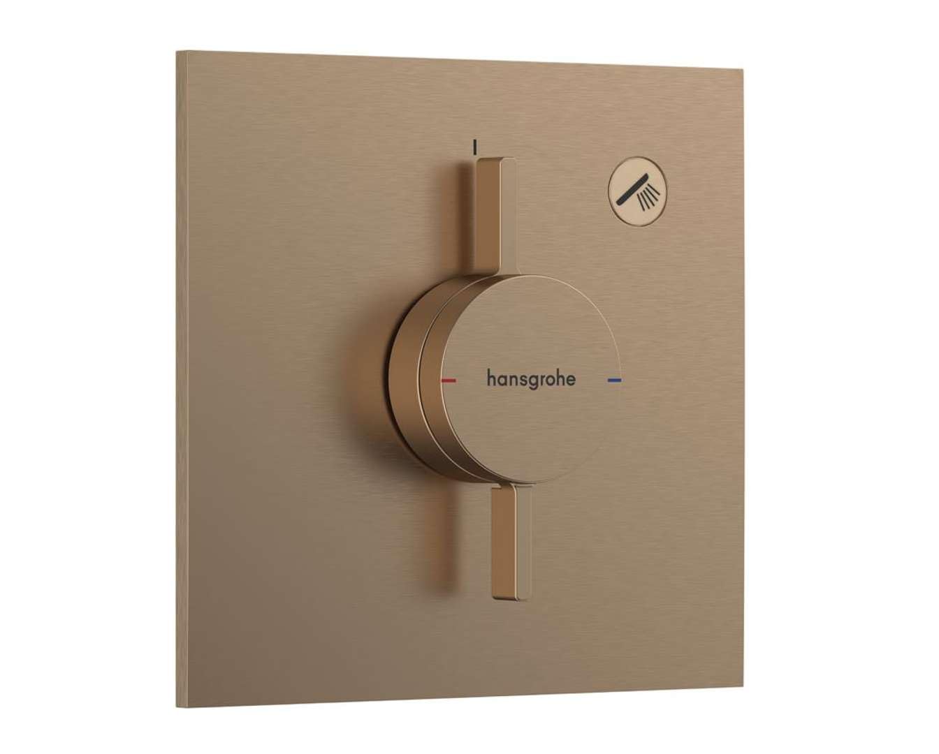 hansgrohe DuoTurn E - shower mixer conceiled for 1 function, shower mixer tap square, single lever shower mixer for iBox universal 2, brushed bronze, 75617140