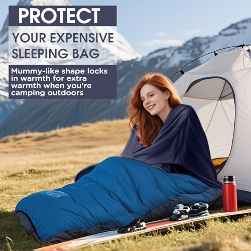 JAICOM Sleeping Bag – Ultra-Light and Soft 100% Nylon Travel Sleeping Bag 150 g Meat Bag Ultra-Compact Packaging Ideal for Hiking, Camping and Hostel Stays