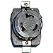 Marinco 6369CR Marine 3-Pole 4-Wire Electrical Dockside Receptacle (50-Amp, 125/250-Volt, Female, Black)