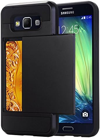 Galaxy A5 Case, EVERGREENBUYING [Slider Series] Protective Sliding Card Cases for SM-A5000 Soft-Interior Scratch Protection Finished Hard Cover for Samsung GALAXY A5 (2015) Black