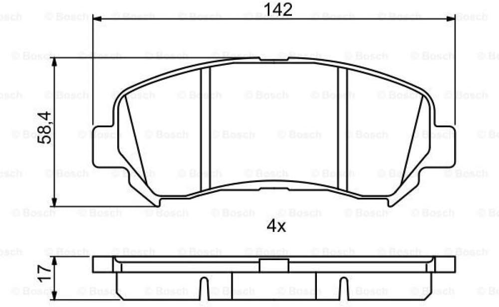 Bosch BP1116 - Brake Pads Car Front Axle - Bosch Quality - Reduced Noise and Dust - ECE-R90 Certified - Copper-Free - 1 Set of 4 Pads - Image 5