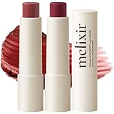 Melixir Vegan Lip Butter Duo Set &ndash; Hydrating Tinted Lip Balm Gift Set with Shea Butter, Moisturizing for Dry Chapped Lips, Petrolatum-Free, Bee-Free, Sheer Natural Finish (Autumn Rain &amp; Nudy Rose)