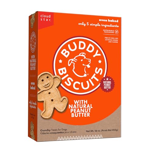 Buddy Biscuits Crunchy Dog Treats, Peanut Butter, 16 oz. Box