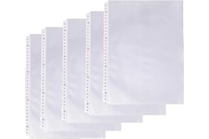 100 Piece 9x12 Inch Clear Binder Sleeves, Dust & Water Proof 30 Holes Page Protector for Letter File Documents
