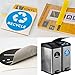 4 Pack Recycle and Trash Sticker Decals to Organize Your Trash - 4in Circle - for Garbage cans and Recycle Bins - Laminated Premium Vinyl Decal (Blue, Small)