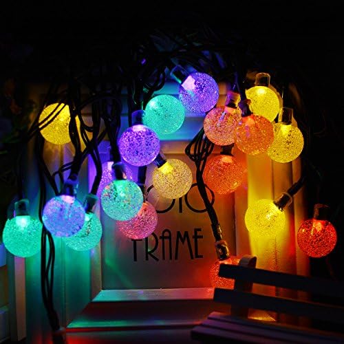 Solar Powered Garden Lights String - Angeka 20 Foot Long Lights String 30 LED Lights Multi-colored Fairy Lighting for Home, House, Party, Wedding, Birthday Decoration(Globe Lights)