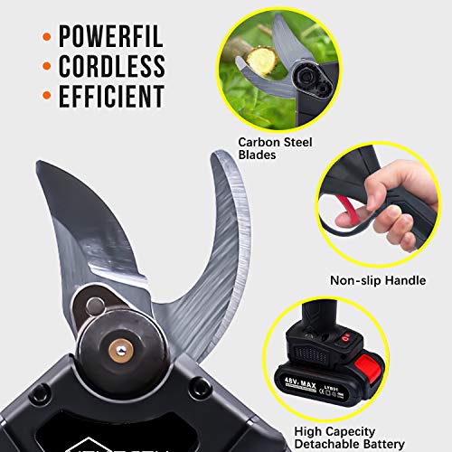 HEYPORK Elektrische Gartenschere Set mit Akku und Ladegerät, Mini Elektro Astschere Gardena mit 48V Batterie für… – Bild 4
