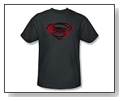 TeeShirtPalace Superman Man of Steel Red and Black Glyph 2013 Movie T-Shirt
