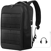 TOZLU 5V 14W Solar Panel Power Backpack Large capacity Laptop Bag with Handle USB Charging Port Nylon Outdoor Backpack for Hi