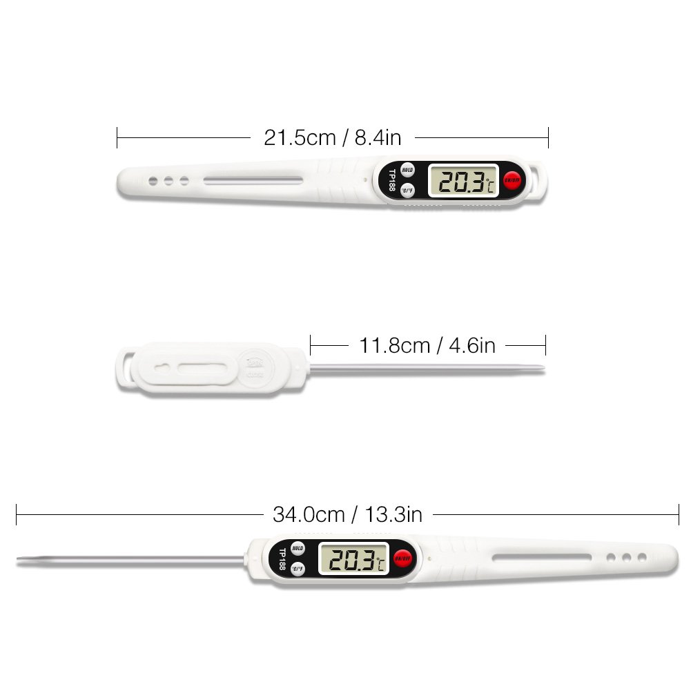 Amteker Fast Digital Meat Thermometer, Electronic Cooking Instant Read and Food Thermometer for Kitchen, BBQ, Poultry, Cooking, Baking (Battery Included)