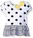 Gerber Graduates Little Girls' Toddler Short Sleeve Drop Waist Top with Hemmed Double Ruffle, Navy Polka Dot, 4T