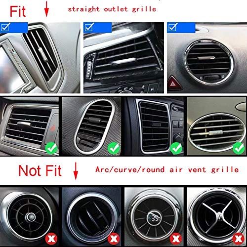 Royalfox 10pc Chrome PVC Car Air Conditioner Vent Outlet Trim Decoration Strip for Dodge,Jeep,Chrysler,BMW,Mercedes-Benz,Chevrolet,Buick,Volvo,Ford,Cadillac,Car Shiny Accessories for Women (red)