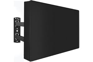 YOTOM Waterproof Outdoor TV Covers for 52 to 55 inches Outside-TV, 600D Tick Fabric TVs Screen Protector Cover with Remote Control Pocket - Size 52'' W x 33'' H x 5.5'' D