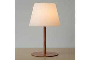ILOVINIT Cordless Table Lamp Rechargeable, Outdoor Battery Operated Table Lamp Waterproof, Portable Touch Dimmable Night Light, Height Adjustable, for Home/Bedroom/Patio/Restaurant (Wood)