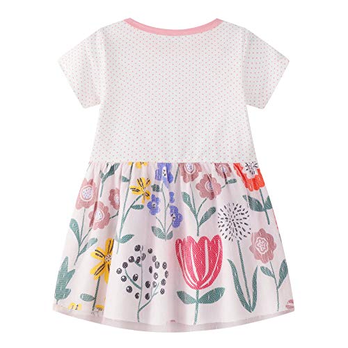 Little Girls Tunic Dress Floral Gauze Skirt Dot Shirt Girls 18M