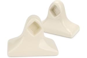 2 Pcs Beige Bone Almond Glazed Ceramic Towel Bar Replacement Rod Holder Brackets Bathroom Accessory Kit for Bathroom Kitchen 