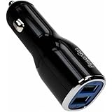 PowerGen 2.4Amps / 12W Dual USB Car charger Designed for Apple and Android Devices - Black