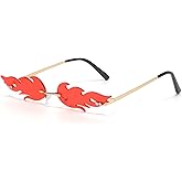 D Lolylad Flame Sunglasses Festival Sunglasses Red Fire Glasses Party Supplies for Mardi Gras Accessories Cosplay