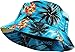 KBM-027 AQU Flag Patriotic Stars and Stripes Floral Galaxy Leaf Aztec Tropical Print Bucket Hat Summer Boonie Cap